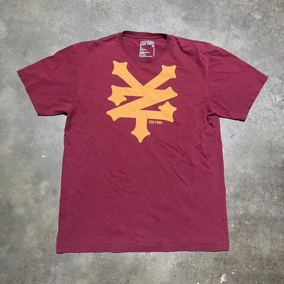 Vintage Y2k Zoo York Red Skater Grunge T-Shirt - Picture 1 of 3